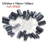 120pcs 12 value kit 1uF-470uF Electrolytic Capacitor Package for arduino 1UF 2.2UF 3.3UF 4.7UF 10UF 22UF 33UF 47UF 100UF 220UF