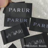 【LZ】✣  Qualidade personalizada Soft Black Woven Cloth Labels Etiqueta de vestuário cetim 4x2 cm End Fold Garment Tag 1000 Pcs