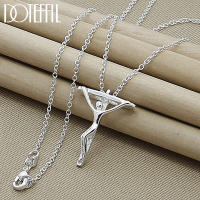 DOTEFFIL 925 Sterling Silver Jesus Cross Pendant Necklace 18 Inch Chain For Women Men Wedding Engagement Party Fashion Jewelry