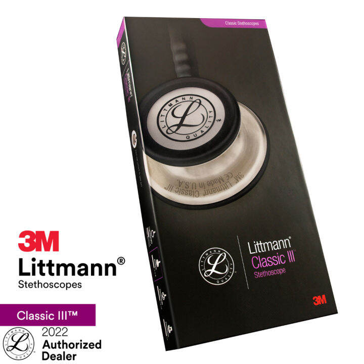 3m-littmann-classic-iii-stethoscope-27-inch-5620-black-tube-standard-finish-chestpiece-stainless-stem-amp-eartubes