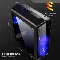 ITSONAS เคสคอมพิวเตอร์ ATX Case (NP) Evolution (Black/Blue)