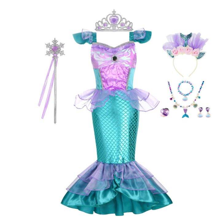 kids-dress-for-girls-cosplay-little-mermaid-ariel-princess-costume-children-carnival-birthday-party-clothes-mermaid-dress