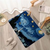 【cw】 Van Gogh Painting Pattern Print Doormat for Entrance Rugs Decoration ！