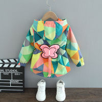 2021 Spring Summer Autumn Girls Fashion Thin Flower Hooded Jacket Baby Kids Children Sweet Coat