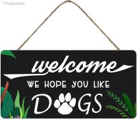 ✼✇ Door Signs Wood Hanging Outdoor We You Dogs Yard Porch Farmhouse Wall Dog