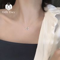 【วันของขวัญ】สร้อยคอโซ่คล้องคอรูปผีเสื้อสีทอง14K พร้อมบุคลิกแบบเย็น S925ชุบเงิน