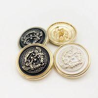 10pcs/lot 15/20/25mm Classic Vintage Jacket Buttons Fashion Black Gold DIY Sewing Buttons for Clothing Round Metal Coat Buttons Haberdashery