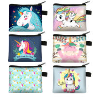 Kawaii Cartoon Unicorn Print Coin Purse Women Wallet Kids Key Holder Money Change Bag Small Handbag Girls Purses Cute Coin Bag