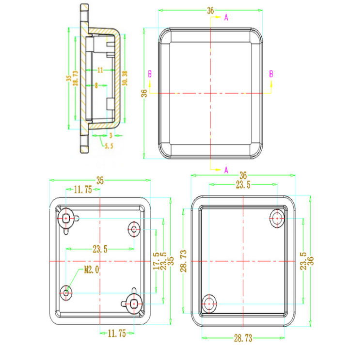 auto-stuffs-กล่องเชื่อมต่อพลาสติกไฟฟ้าแบบ-diy-ขนาด36x36x15มม-กล่องเชื่อมต่อสำหรับงานออกแบบ-pcb