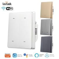 WIFI EU UK No Neutral/With Neutral Smart Wall Light Switch Push Button  Work with Tuya Smart Life Alexa Google Home 1/2/3/4 Gang Power Points  Switche