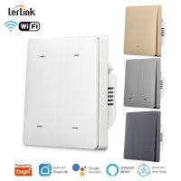 WIFI EU UK No Neutral/With Neutral Smart Wall Light Switch Push Button  Work with Tuya Smart Life Alexa Google Home 1/2/3/4 Gang