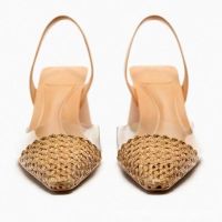 2023 Summer New Brown Plastic Toe Thick Heel Muller Shoes Womens Bag Toe Shallow Mouth Casual Sandals