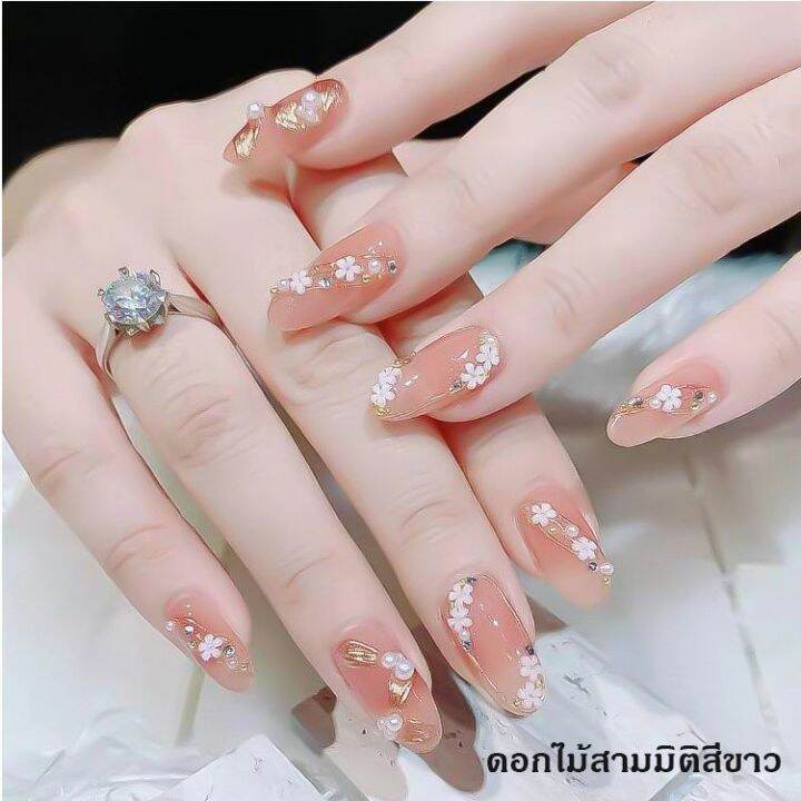 kariooo-อะไหล่ติดเล็บ-ใหม่สุทธิสีแดงระเบิดสีขาวดอกไม้เรซิ่นห้าดอกเครื่องประดับเล็บอุปกรณ์ตกแต่งเล็บสามมิติ-กล่อง-12-ช่อง-ng100