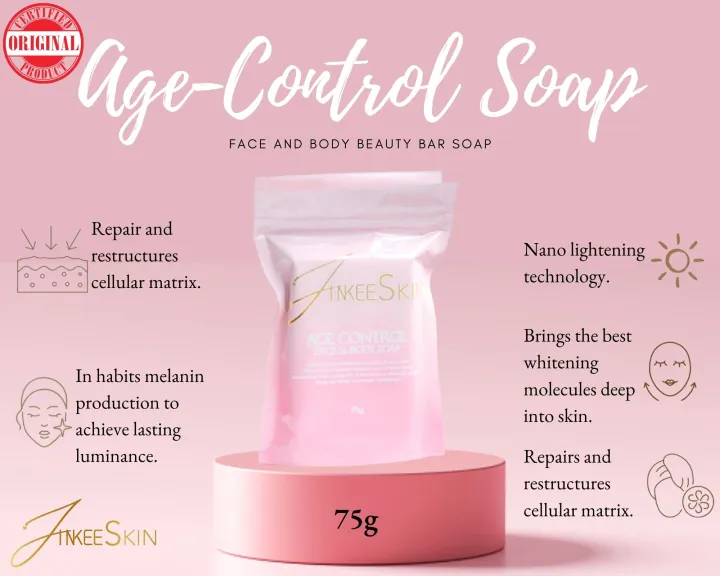 8D Jinkee Skin Agecontrol SOAP Face & Body Beauty Bar Soap 75g