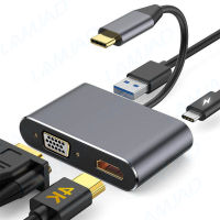 อะแดปเตอร์แปลง USB-C HUB 4in1 USB 3.0 Type C เป็น HDMI USB Hub สำหรับ MacBook Pro Nintendo Huawei P30/P20 Samsung USB C Adapter