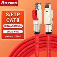 AMPCOM Cat8 Cat7สายแพทช์อีเทอร์เน็ต S/ftp 22AWG เสื้อถักเต็มตัวที่คัดกรอง | 2000Mhz ถึง40Gbps | อนาคต5Th-Gen Audioquest Hifi J72