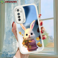 Jinsouwe เคสกระจกเคสมือถือสำหรับ Realme XT Realmxt สำหรับเด็กผู้หญิงลายการ์ตูนกระต่ายปกหนังคลุมเต็ม