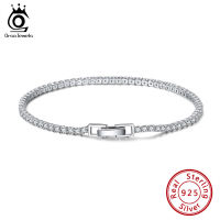 ORSA JEWELS 925 Sterling Silver Tennis Bracelet for Women Cubic Zircon Bracelet Iced Out Chain Bracelets Wedding Jewelry SB91