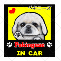 AJ17 Pekingese in Car สติ๊กเกอร์ สุนัข หมา สติกเกอร์ การ์ตูน สั่งทำ สติ๊กเกอร์ติดรถ กันน้ำ ไวนิล สติ๊กเกอร์ติดรถยนต์ แต่งรถ