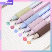 YESMILE 4Colors/Set ประเภทกดกด ปากกาเจล สัมผัสนุ่มสบาย หมึกสี0.5มม. ปากกาลูกลื่น ที่มีคุณภาพสูง การอบแห้งอย่างรวดเร็ว ปากกาลงนาม ของขวัญสำหรับนักเรียน