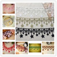 [HOT!] Star Water Soluble Lace Trims Embroidered Lace Ribbon Lace Appliques Tassel Lace Trimmings for Sewing Accessories RS2007