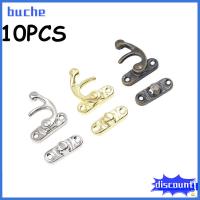 BUCHE 10PCS โลหะวินเทจ เฟอร์นิเจอร์ กล่องไม้ ฮาร์ดแวร์ สลักตกแต่ง ตัวล็อคตัวล็อก กุญแจ Hasp พร้อมสกรู