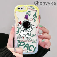 เคส Chenyyka สำหรับ OPPO F9 F9 Pro U1 Realme A7x 2 Pro เคสการ์ตูน Salute Astronaut ลายดีไซน์ใหม่เนื้อครีมขอบคลื่นนุ่มเคสมือถือกันกระแทกแบบใสโปร่งใสลายกล้องถ่ายรูปเรียบง่ายอ่อนโยนฝาครอบป้องกัน