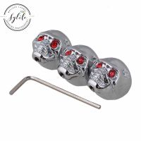 1 set of 3 Skull Head Guitar Volume Tone Control Knob Silver Guitar Bass Accessories