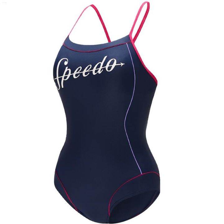 speedo-speed-tao-ชุดว่ายน้ำวันพีซชิ้นเดียวสำหรับเข้ารูปพอดีกันแดดป้องกันคลอรีนโลโก้แบบคลาสสิค