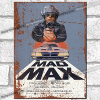 MAD MAX ภาพยนตร์ป้ายโลหะ Vintage R Wall โปสเตอร์โรงรถ Shed ฟิล์มป้ายดีบุก