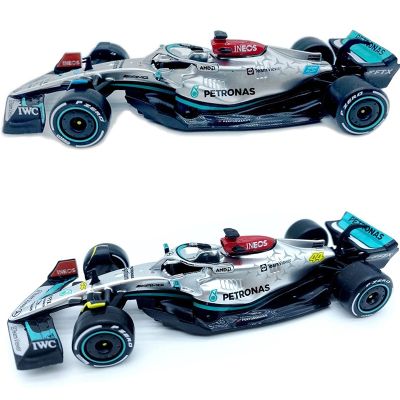 Bburago 2022 F1 Mercedes Benz-AMG W13 Racing Cars 44 Hamilton 63 Russell 1:43 Alloy Luxury Car Model Toys Gifts For Children