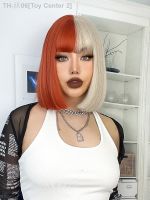 Blonde Red Short Bob Wig Synthetic Wig For Women With Bangs Lolita Cosplay Party Natural Hair Heat Resistant Fiber Wigs [ Hot sell ] Toy Center 2