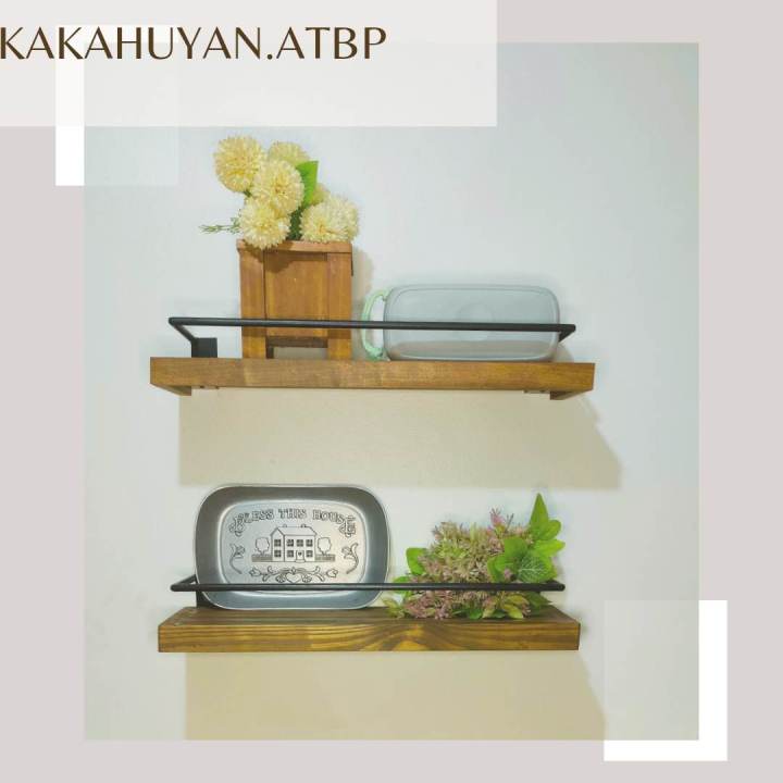 Floating Ledge / Shelves / Smooth And Sturdy /Solid Wood + Metal Frame ...