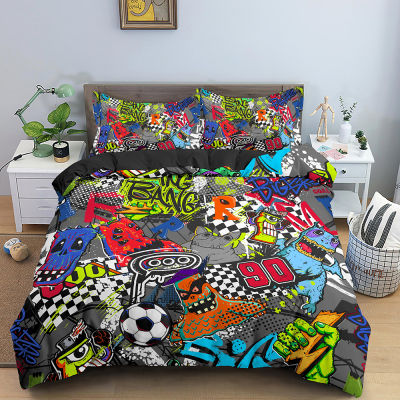 Cartoon Graffiti Bedding Set for Baby Kids Child Crib Duvet Cover Set &amp; Pillowcase Edredones Niños Blanket Quilt Cover