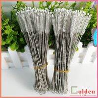 Golden ขนไนล่อน ไม่ทำให้เป็นรอย  แปรงล้างหลอดดูด จุกนม Stainless steel soft straw straw brush