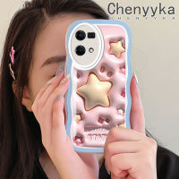 เคส Chenyyka สำหรับ OPPO Reno 7 4G Reno 8 4G F21 Pro 3D การ์ตูนส่องแสงรูปดาวแฟชั่นขอบคลื่นเคสโทรศัพท์แบบใสกรอบซิลิโคนนิ่มหลากสีป้องกันเลนส์กล้องเคสโปร่งใสกันกระแทก