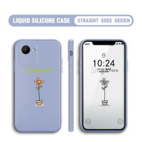 เคส Hpcase สำหรับ Realme C30S สีชมพูน่ารักเคสโทรศัพท์ภาพดอกไม้สี่เหลี่ยมของเหลวปลอกซิลิโคนของแท้คลุมทั้งหมดเคสป้องกันทนแรงกระแทกกล้อง