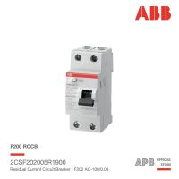 ABB F202 AC-100/0,03 ตัวกันดูด Residual Current Circuit Breaker รุ่น F200 1P+N 6kA 30mA