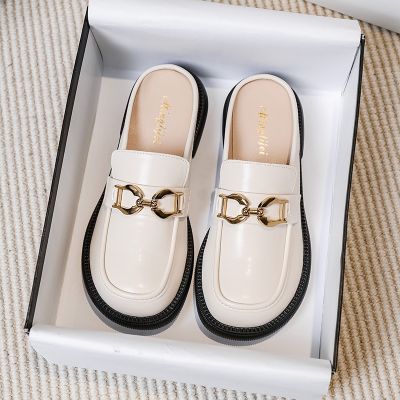 Baotou half slippers female outside the summer of 2023 new flat lazy mueller sandals big yards for womens shoes 41 a 43
