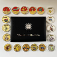 Charming Pokemon Commemorative Coin Kawaii Pikachu Patterns Gold Plated Color 46 Patterns Collection Anime Perfect Gifts