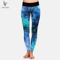 【VV】 LETSFIND New Watercolor Texture Design Warm Leggings Waist  Elastic