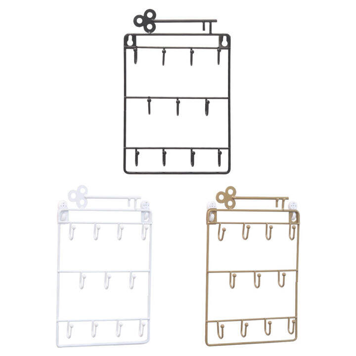 ตะขอแขวน11อันติดผนังสไตล์โมเดิร์นที่ใส่กุญแจเสื้อคลุมหมวกที่แหวนชั้นชั้นเก็บของพวงกุญแจตะขอเสมียนแม่บ้าน