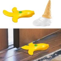 xfcbfDecorative Door Stopper Funny Wall Protectors Guards Non-slip Strong Wedges Banana Or Ice Cream Shape Pad Door Protection Supply