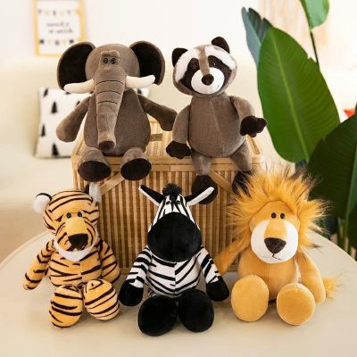 【CC】 25CM Super Stuffed for Kids Sleeping Mate Jungle Animals Dolls Elephant Dog Tiger