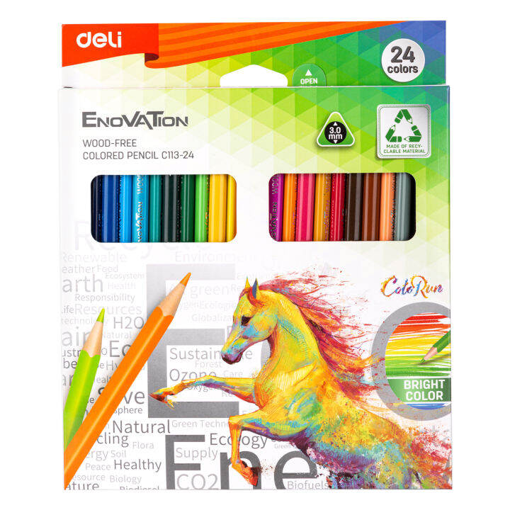 Deli C113-24 Colored Pencil 24 Colors | Lazada PH