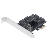 SATA Expansion Card PCIE to SATA3.0 Expansion Card Desktop Computer 4-Port Hard Drive Riser Card