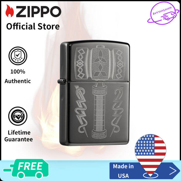 zippo-th-ors-hammer-design-black-ice-pocket-lighter-49404การออกแบบค้อนของ-th-or-ไฟแช็กไม่มีเชื้อเพลิงภายใน