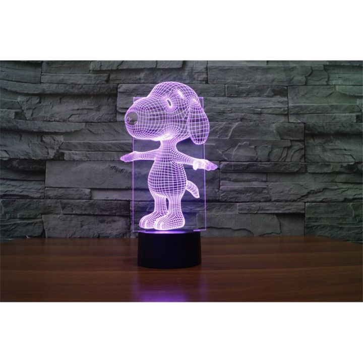 โคมไฟตั้งโต๊ะ-led-3-d-night-light-snoopy-gift-7-สี-ของขวัญ