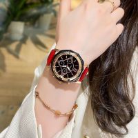 womens high-end sense light luxury niche big dial ladies waterproof new fashion cool leather watch