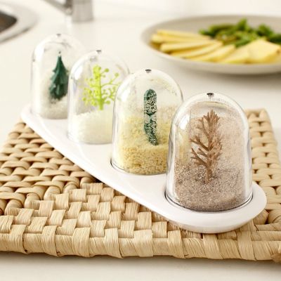 4pcs Kitchen Supplies Four Seasons Plant Spice Jar Creative Animals Seasoning Bottle Salt Sugar Pepper Shaker Cook Tool